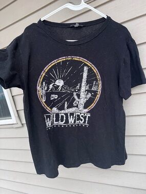 Charlotte Russe Black Wild West Graphic Tee